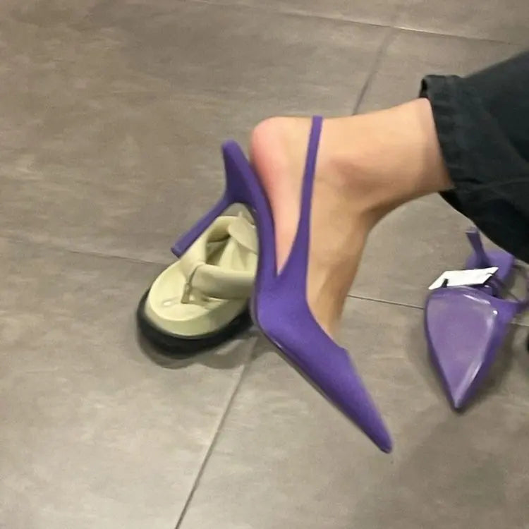 Oulylan High heeled Sandals  Women's Shoes Fashion Pumps Pointed Toe High Heels Shallow Women's Sandals Shoes for Women