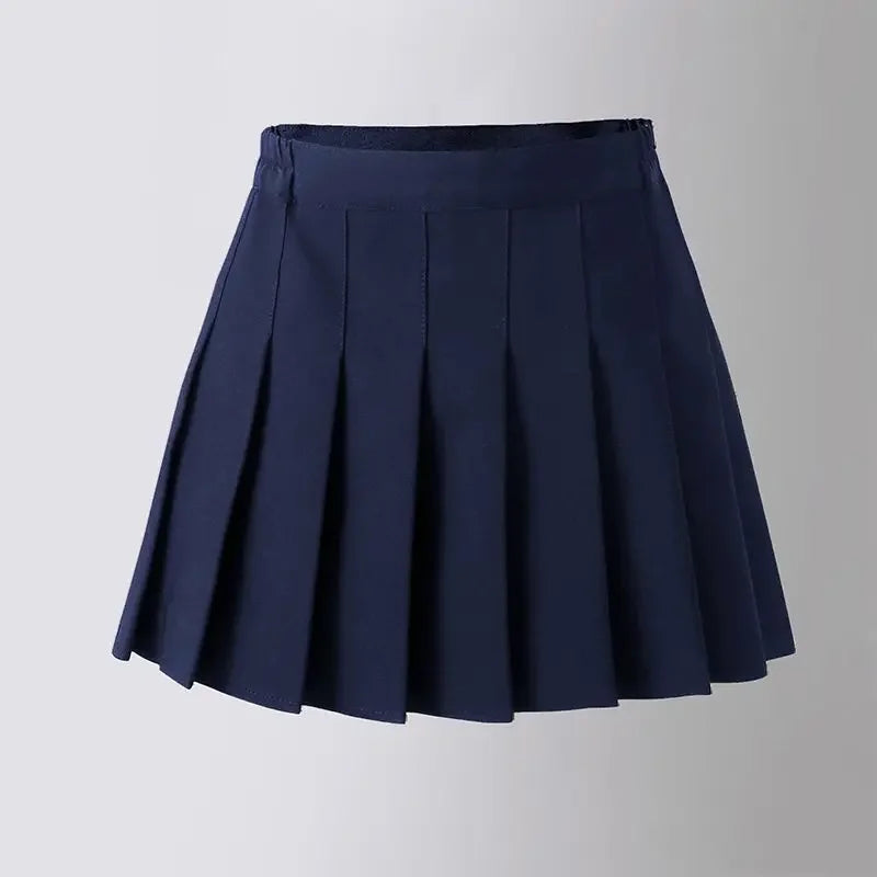 Summer Baby Girls Cake Skirts Solid Elastic Waist Children Girl Pleated Skirts High Quality Preppy Style Junior Girl Dance Skirt
