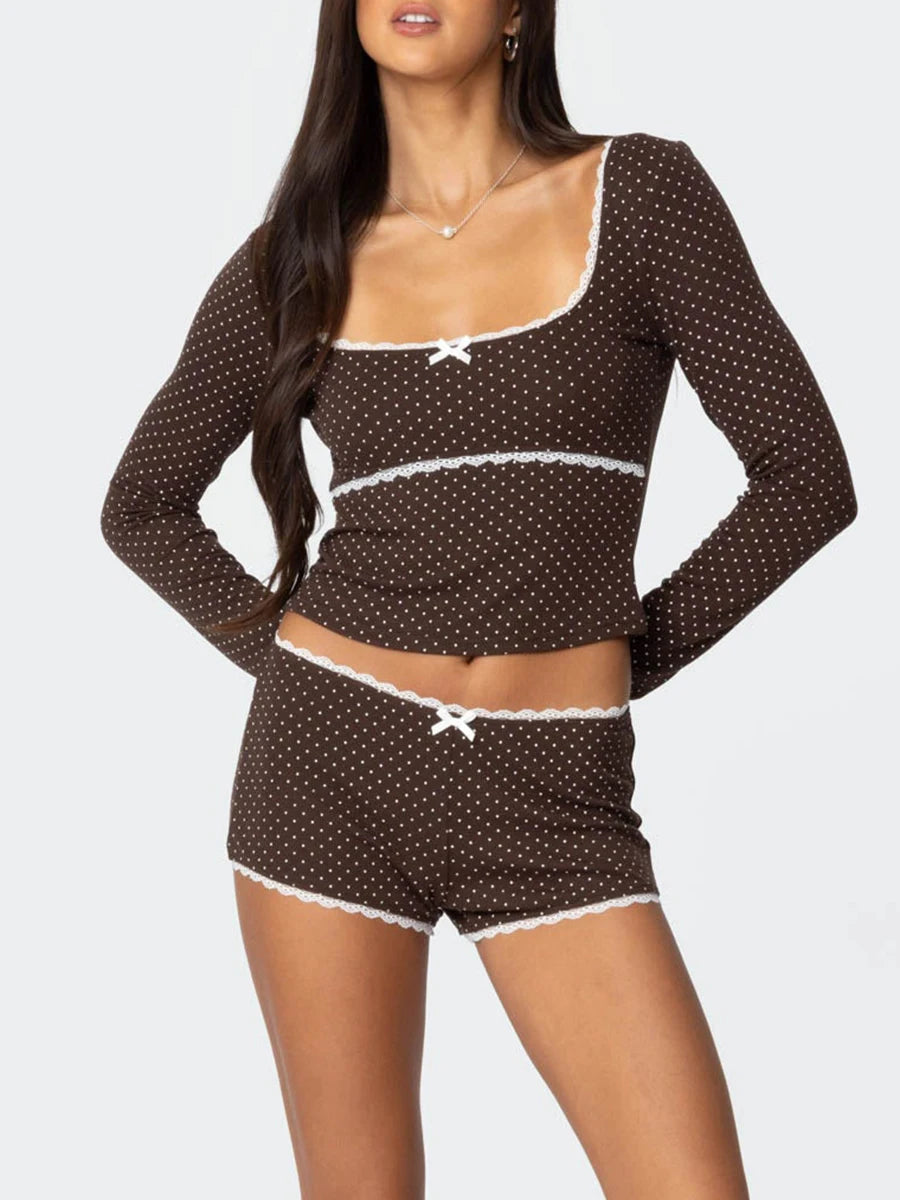 Women s 2PCS Lounge Set Short Sleeve V-Neck Floral Print Blouse and Pants Pajama Set Casual Sleepwear Outfit