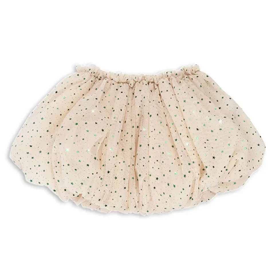 2024 KS Baby Girls Star Sequins Dress Kids Clothes Girls Mesh Princess Dresses Children Casual Skirts Christmas Party Vestidos