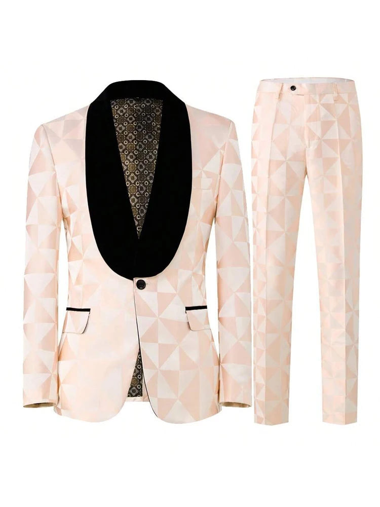 Mens Suits Tuxedo Suit Set Slim Fit 2 Piece Luxurious Party Dinner Jacket Pants