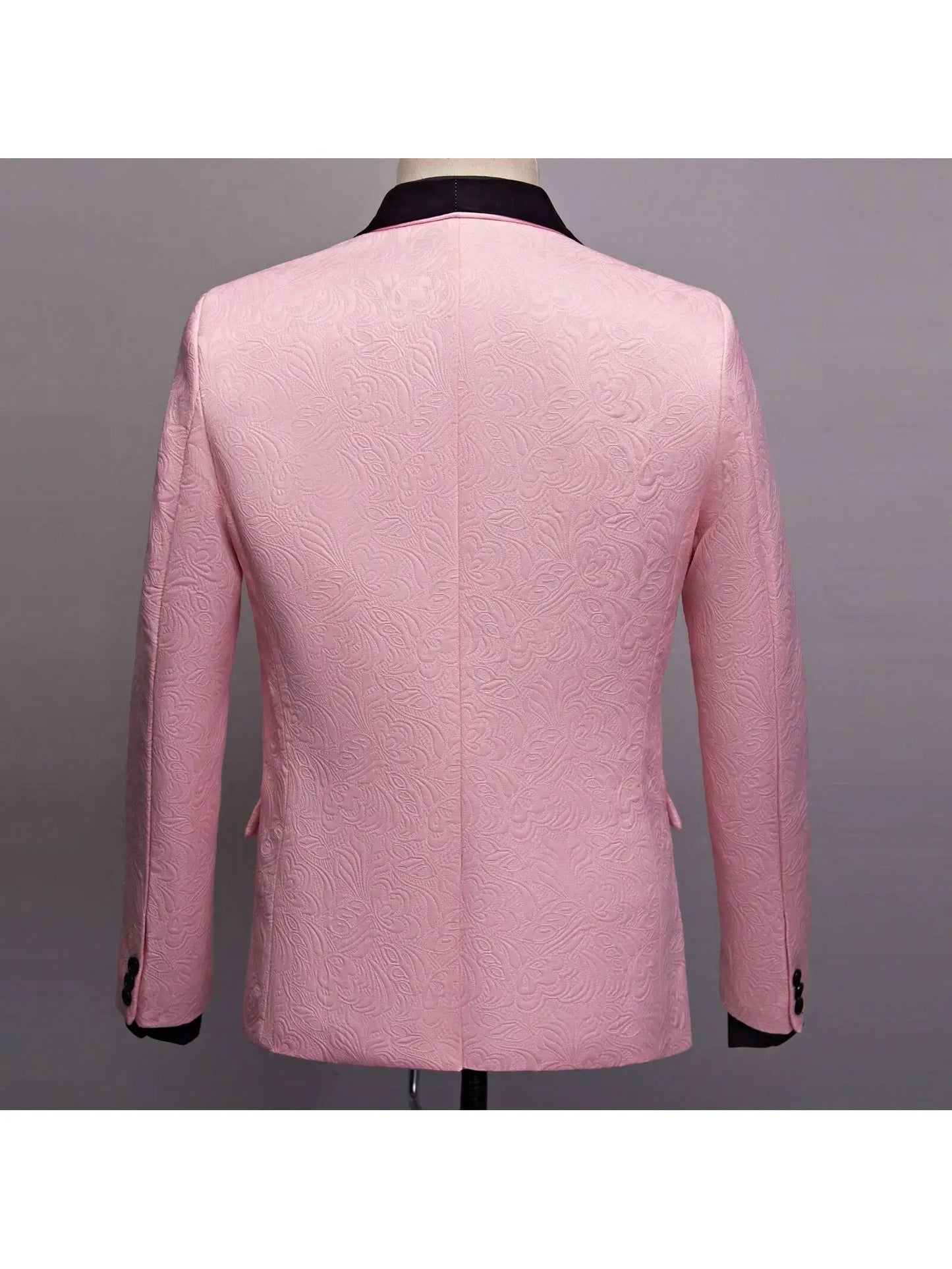 Mens 3 Piece Floral Tuxedo, Jacquard Slim Suit Set, Paisley Blazer Vest and Pants for Prom Wedding