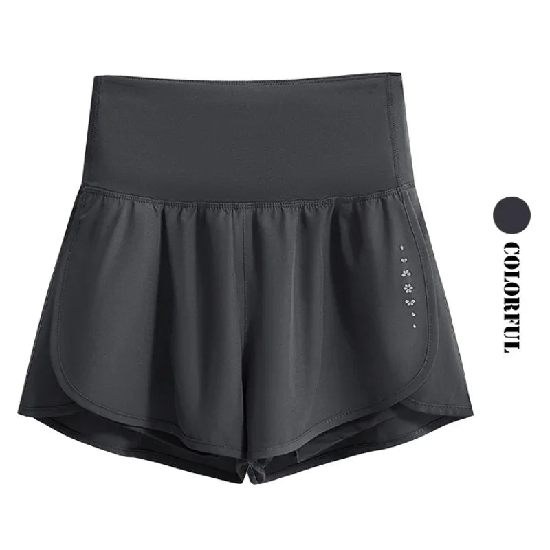 Women Yoga Shorts High Waist Double Layer Running Gym Shorts With Pocket Summer Sportswear Fitness Clothes Jogger Short New