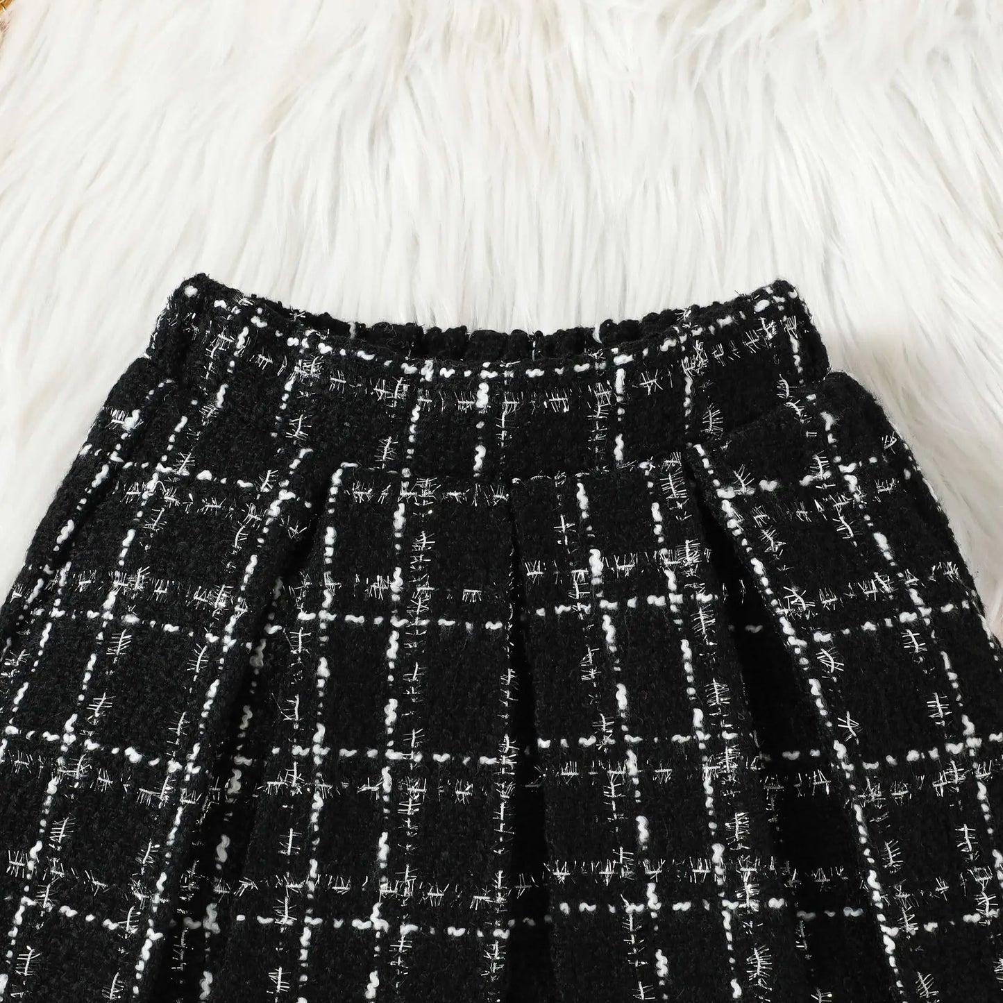 Baby Girl Spring and Autumn High Neck Long sleeved Dress 3 Pcs Set Vest+Base Coat+Short Skirt Children Clothing Age For 2-7 Year