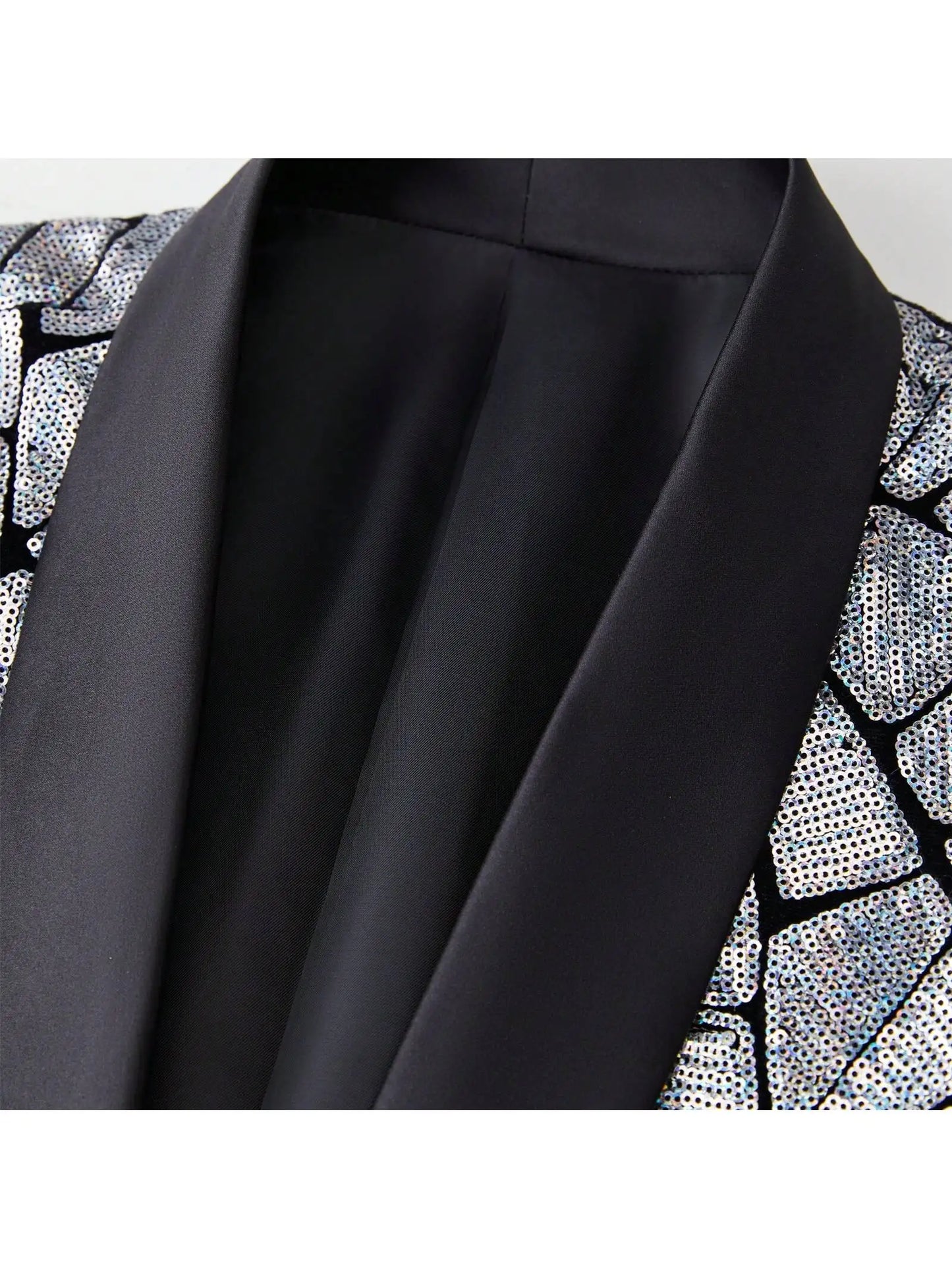 Men's Shiny Sequins Blazer Suit Jacket Stylish Tuxedo for Party,Wedding,Banquet,Prom