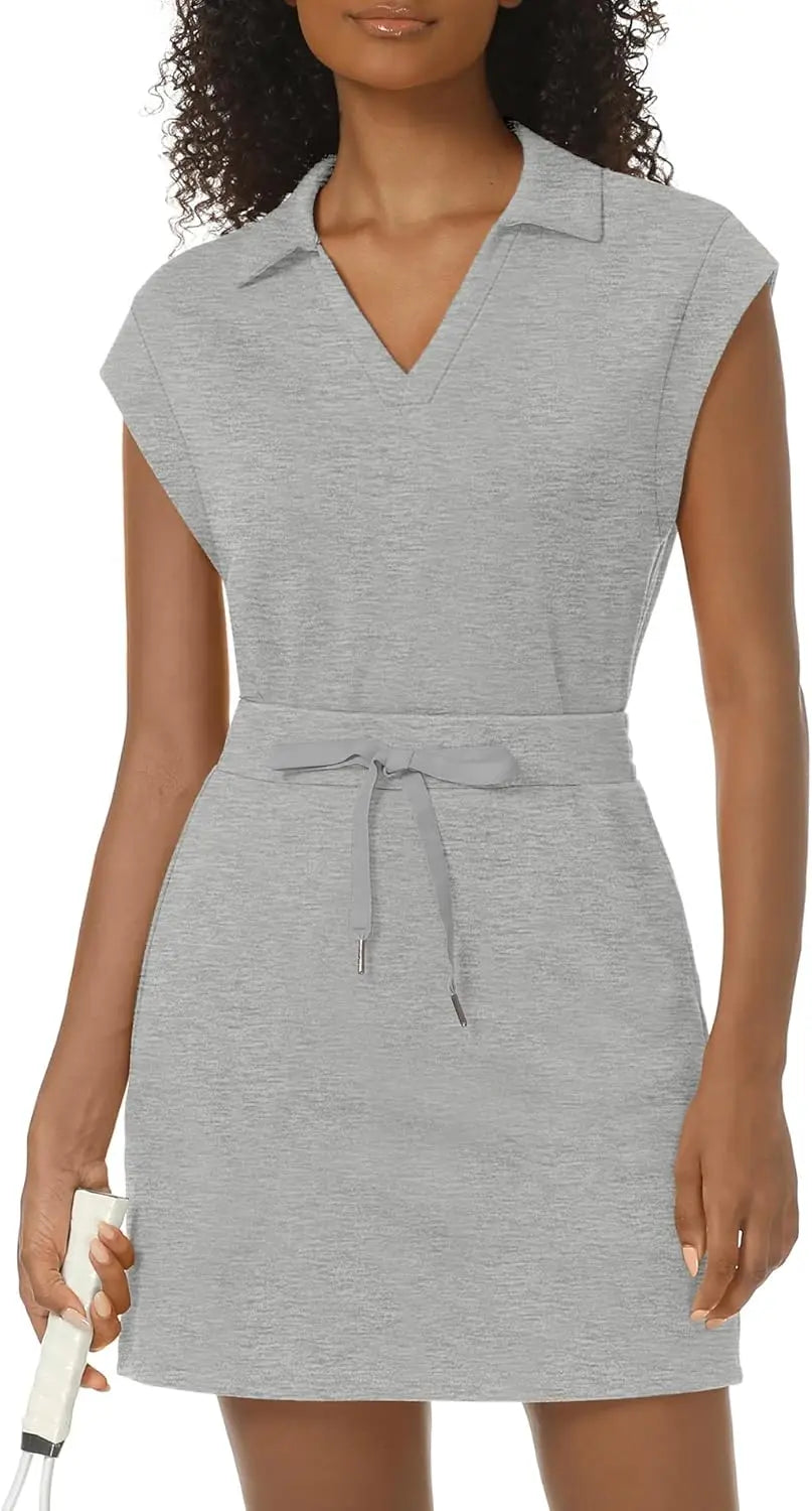 Womens Two Piece Skirt Sets Tennis Outfits Casual Cap Sleeve Lapel Shirt Summer Athletic Sport Short Skort Set