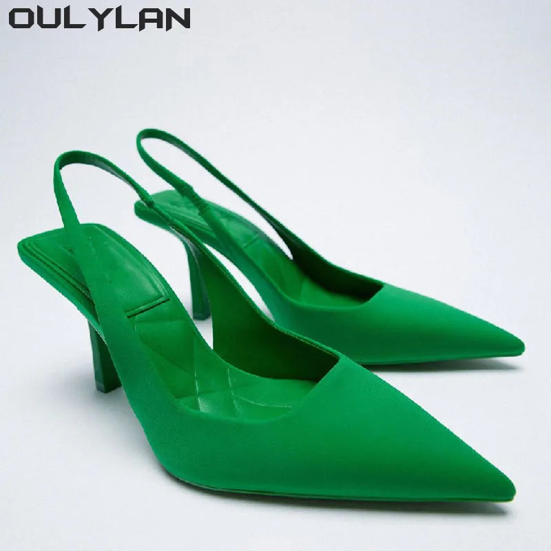 Oulylan High heeled Sandals  Women's Shoes Fashion Pumps Pointed Toe High Heels Shallow Women's Sandals Shoes for Women
