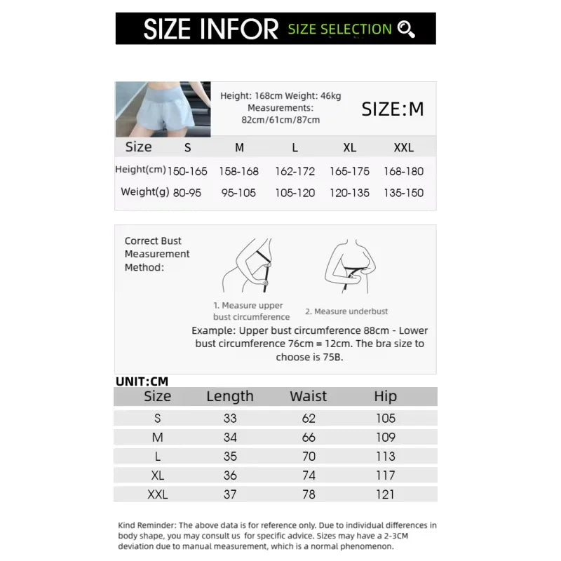 Women Yoga Shorts High Waist Double Layer Running Gym Shorts With Pocket Summer Sportswear Fitness Clothes Jogger Short New