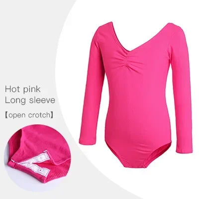 Girls Ballet Leotards Professional Gymnastics Leotard Dance Bodysuits Cotton Dance Leotards Long Sleeve Bodysuit for Dancing