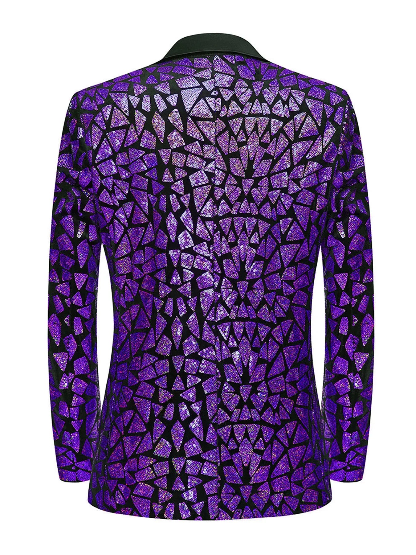 Men's Luxury Laser Sequin Blazer Jacket Shawl Lapel One Button Shiny Groom Wedding Party Suit Tuxedo Nightclub Host Mirror Coat