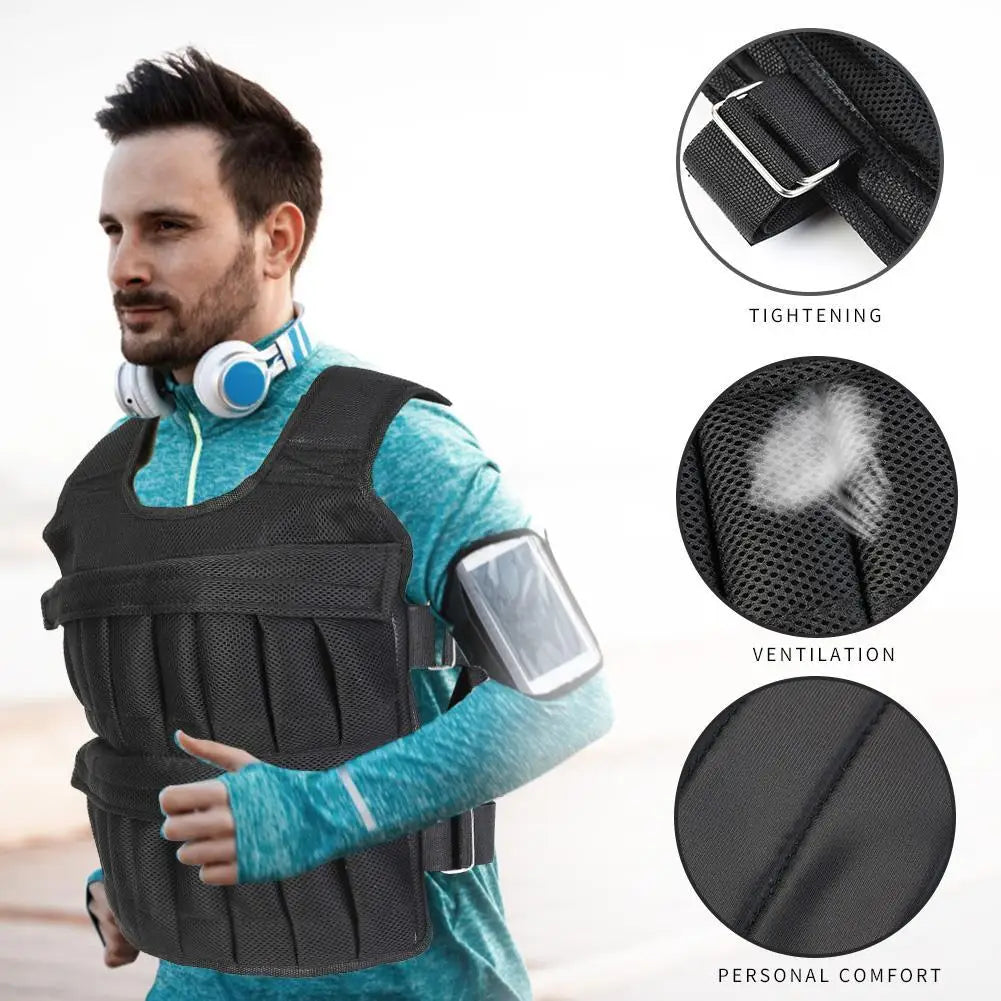 3/15/35kg Weight Vest Adjustable Workout Weight Jacket Weighted Exercise Vest for Running Training Workout Jogging Walking