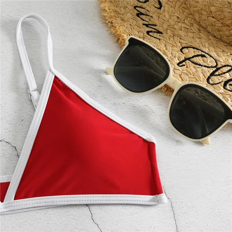 Sexy Bikini 2025 Swimsuit Women Swimwear Beachwear Female Bathing Suit Patchwork Basic Bikini set 2 piece Push-up Swim Suits