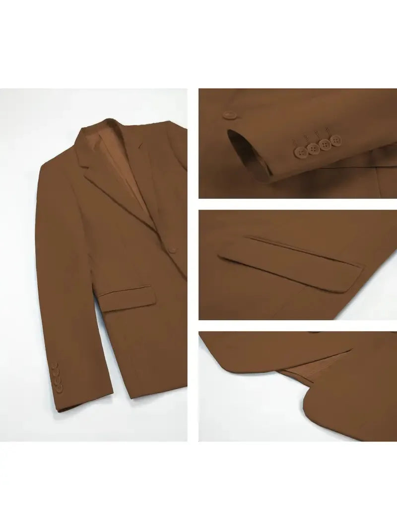 New Men's Suits 3 Pieces Groom Bestman Slim Fit Wedding Prom Party Tuxedo Elegant Formal Events Dress Suit (Blazer+Pants+Vest)