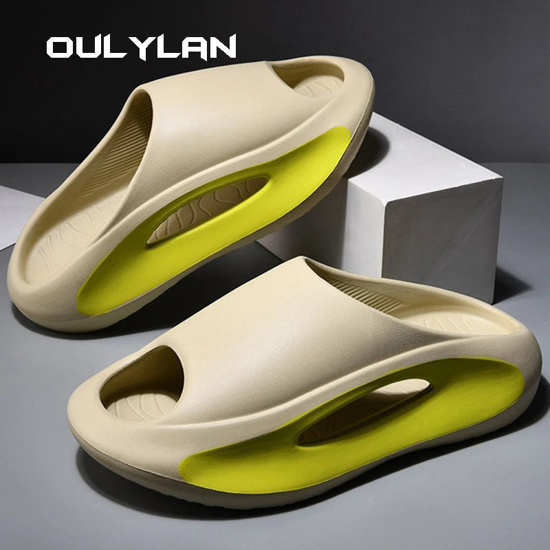 Oulylan Summer Cool Women Men Slippers Soft Sandals Women Beach Casual Shoes Light EVA Slides Men Flip-flops Men's Sandals