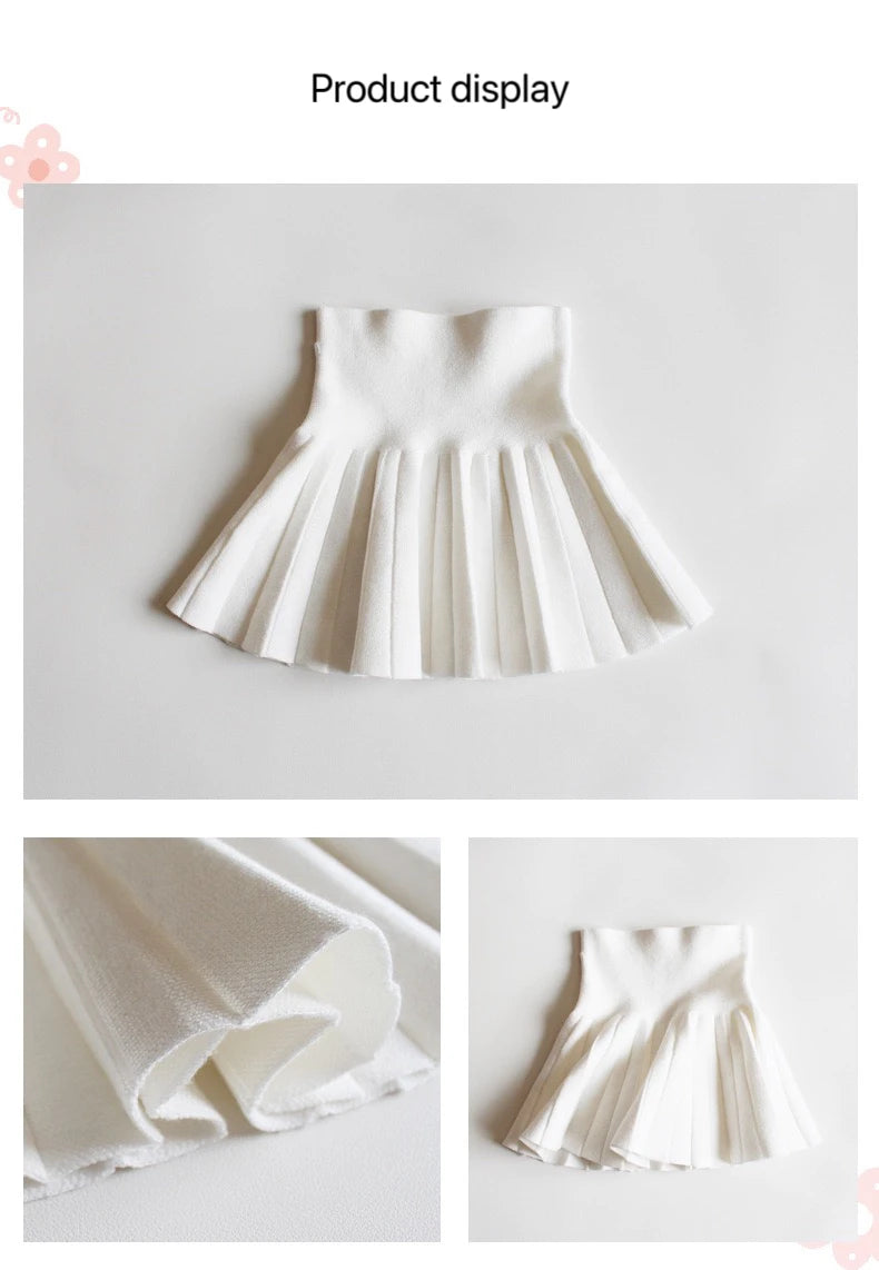 1pcs Kids Cute Slim Fit Tutu Short Skirt Girls Pleated Skirt Childrens Baby Solid Sweet Pink Beach Mini Princess Skirt 110-170cm