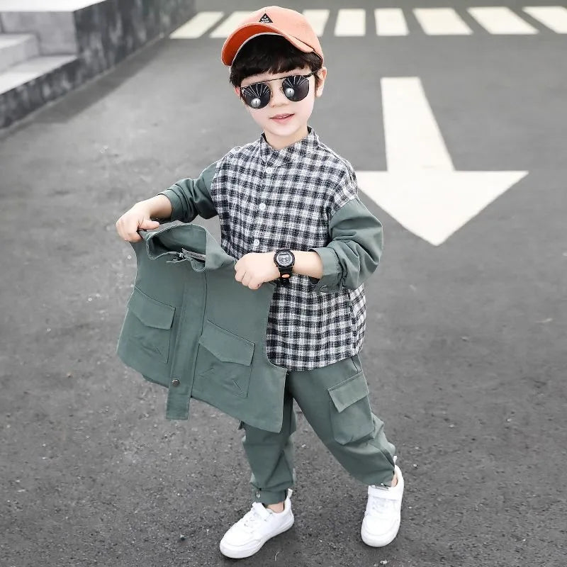 Coat Set Clothing for Boys Children's Junior Boys' Autumn Winter Top Bottom Korean 2025 4 Years 3 Year Old Boy Clothes Kids Suit