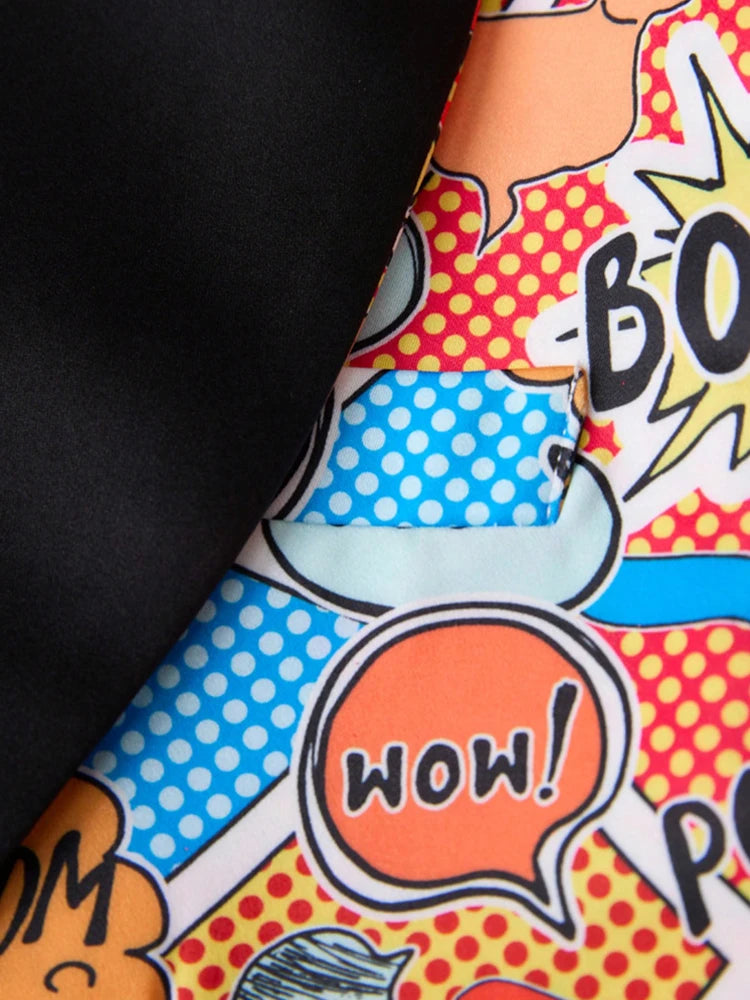 Men's patterned suit, lapel slim-fitting fashion jacket set for banquets and performances