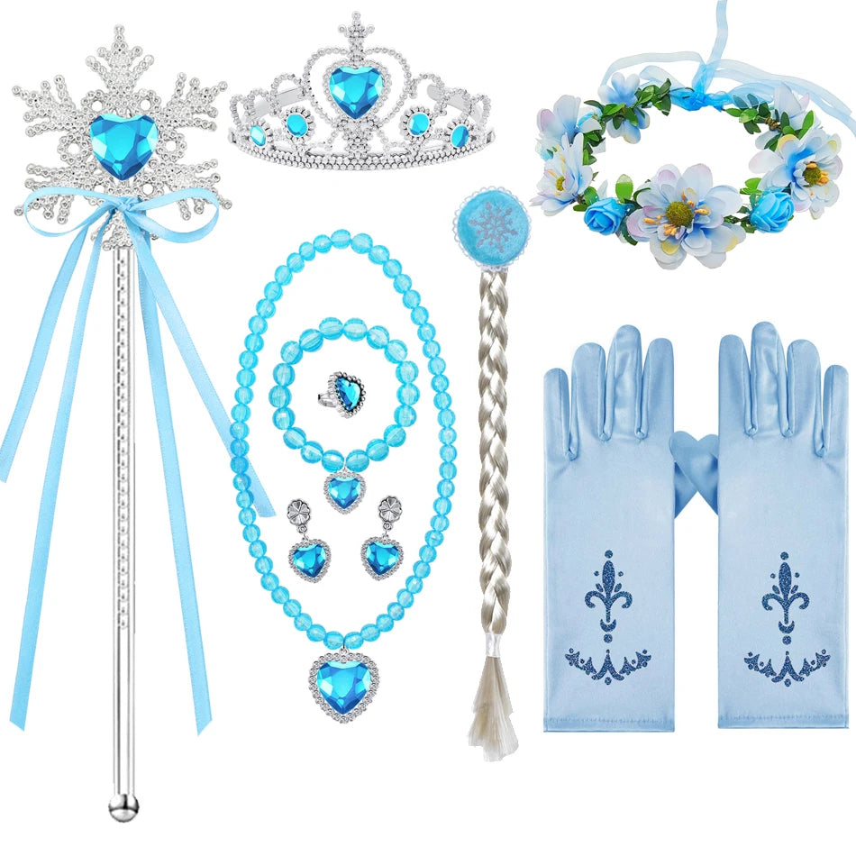 Elsa Summer Princess Dress Girls Cosplay Masquerade Party Vestidos Kids Birthday Clothes Children Carnival Halloween Gown