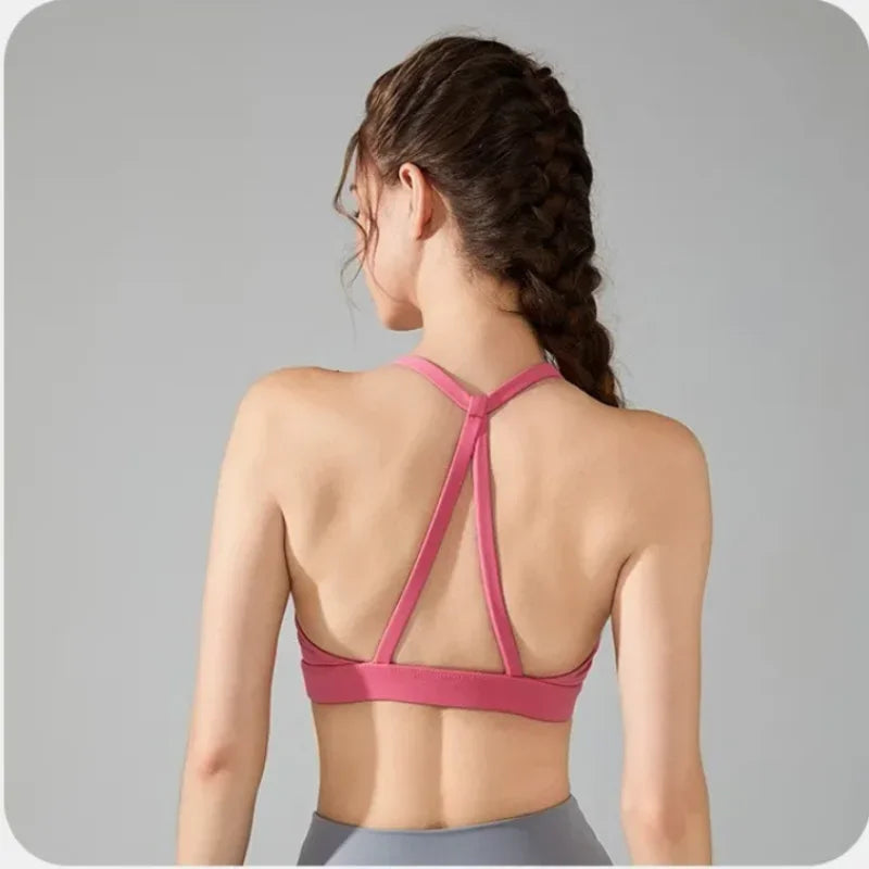 Women's Sexy Back Sports Bra Top Push-Up Yoga Underwear Fitness Crop Top Workout Yoga Top Soft Beauty Back Bras Gym Underwear