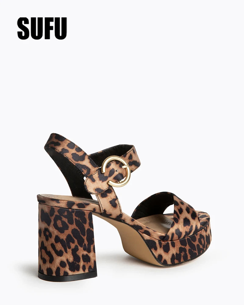 SUFU Women's Sandals Shoes Comfortable Breathable Casual Slip-On Leather Sandals for Spring Summer Autumn