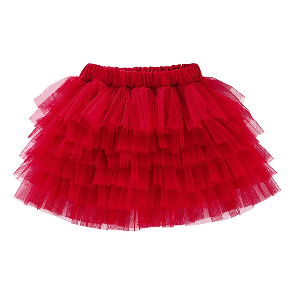 Girls 6-Layer Tulle Skirt Layered Tutu Skirt with Elastic Waist for Casual Party Wear Childrens Fashion Kids Girl Summer Dress