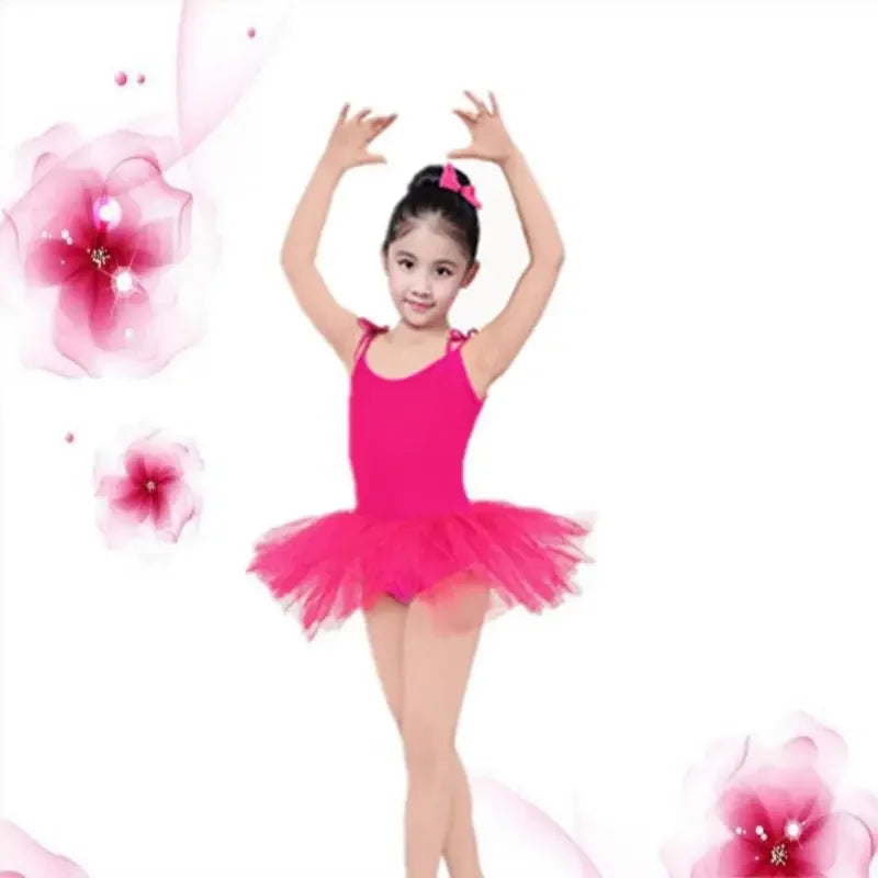 Kids Ballet Dress Solid Suspender Ballet Skirt Elegant Tutu Children Dance Costumes Girls Ballroom Ballet Outfits Stage Clothing