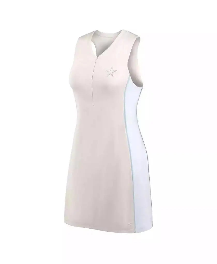 Fanatics | Women's Cream Dallas Cowboys Studio Boost Athletic Half-Zip Dress
