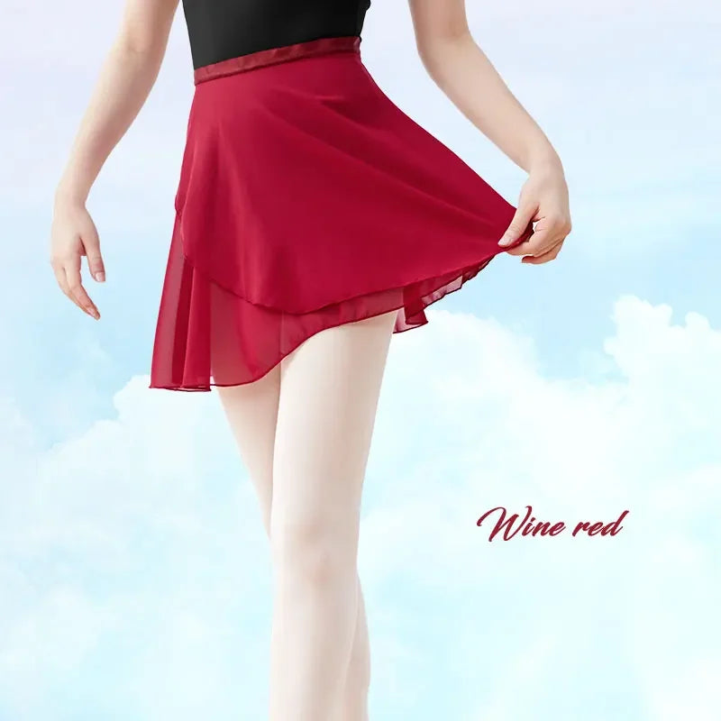 Women Ballet Skirt Black Chiffon Dance Skirt Girls Dance Wrap Skirt Semi-opaque Skirt Dance Skirt Ballerina Skirt Adjustable Tie
