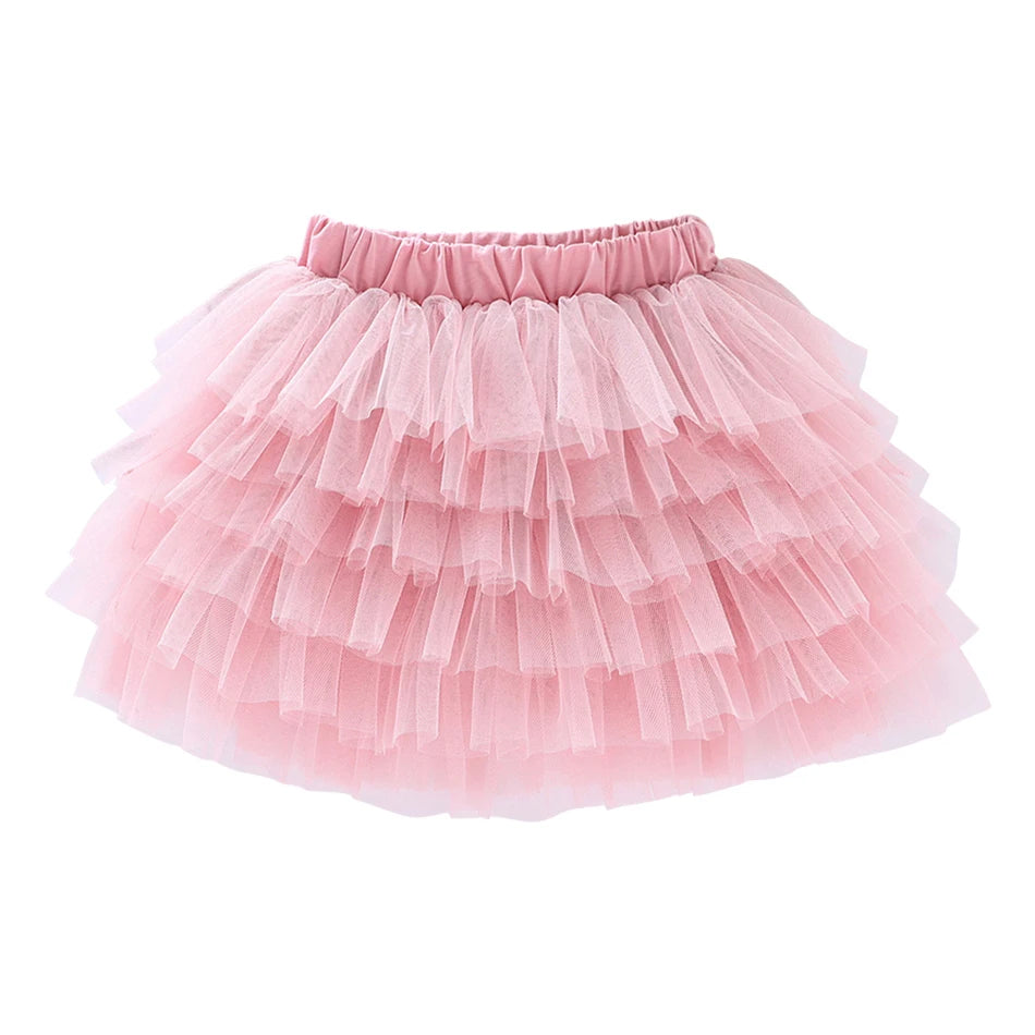 Girls 6-Layer Tulle Skirt Layered Tutu Skirt with Elastic Waist for Casual Party Wear Childrens Fashion Kids Girl Summer Dress