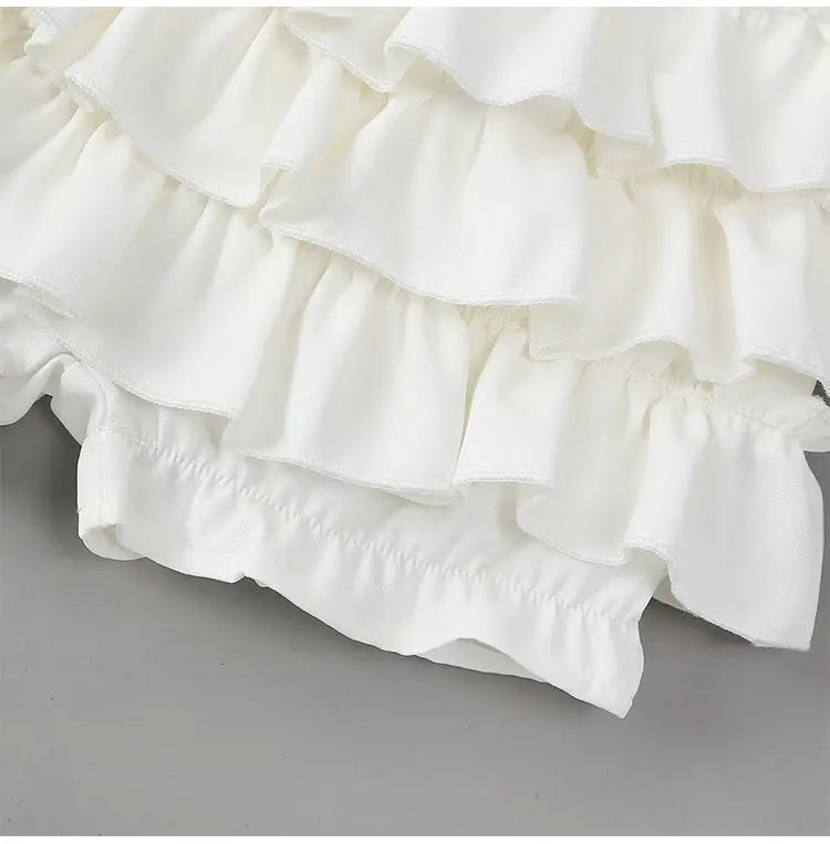Summer Baby Girls Cake Skirts Solid Elastic Waist Children Girl Pleated Skirts High Quality Preppy Style Junior Girl Dance Skirt