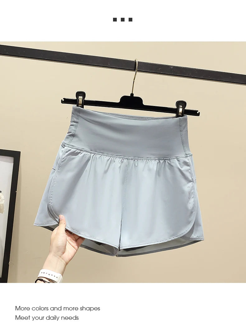 Women Yoga Shorts High Waist Double Layer Running Gym Shorts With Pocket Summer Sportswear Fitness Clothes Jogger Short New