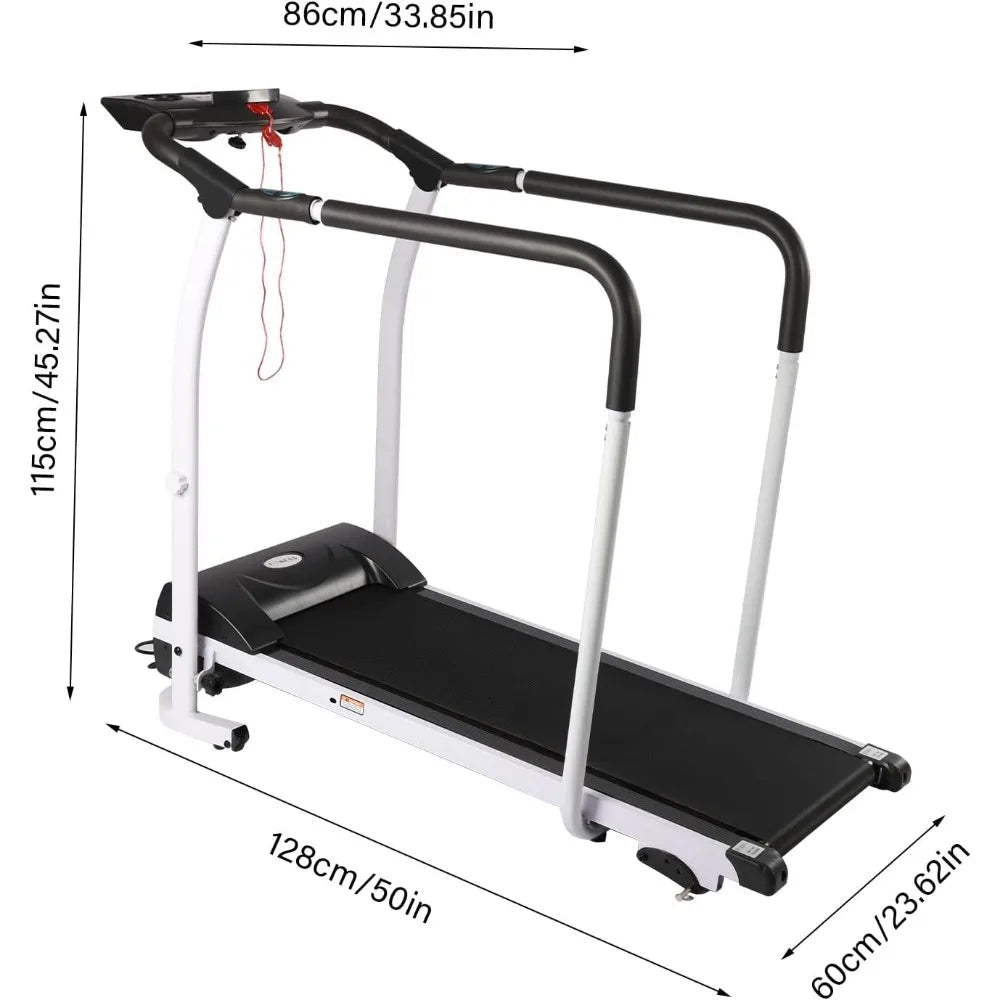 Treadmills for Seniors Recovery Fitness Exercise Machine Walking Treadmill with Full Length Handrails &Heart Rate Sensor
