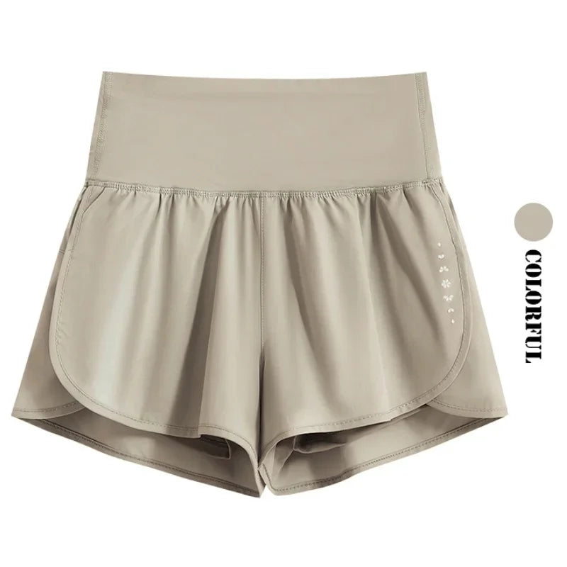 Women Yoga Shorts High Waist Double Layer Running Gym Shorts With Pocket Summer Sportswear Fitness Clothes Jogger Short New