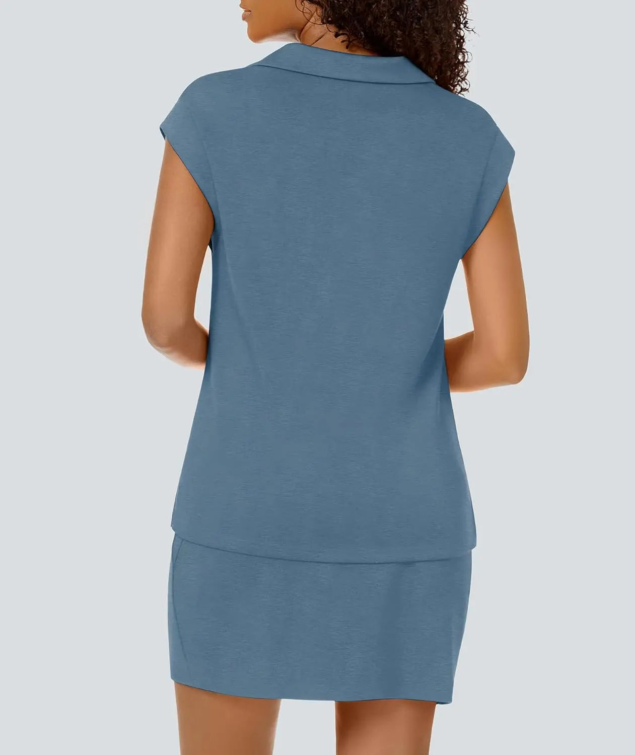 Womens Two Piece Skirt Sets Tennis Outfits Casual Cap Sleeve Lapel Shirt Summer Athletic Sport Short Skort Set