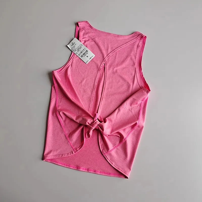 Women's Sleeveless Gym Shirts Tops Yoga Sports Vest Fitness Loose Sport Shirts Female T-Shirts for Workout Exercise Tank Tops