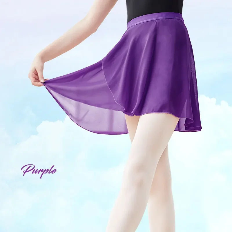 Women Ballet Skirt Black Chiffon Dance Skirt Girls Dance Wrap Skirt Semi-opaque Skirt Dance Skirt Ballerina Skirt Adjustable Tie