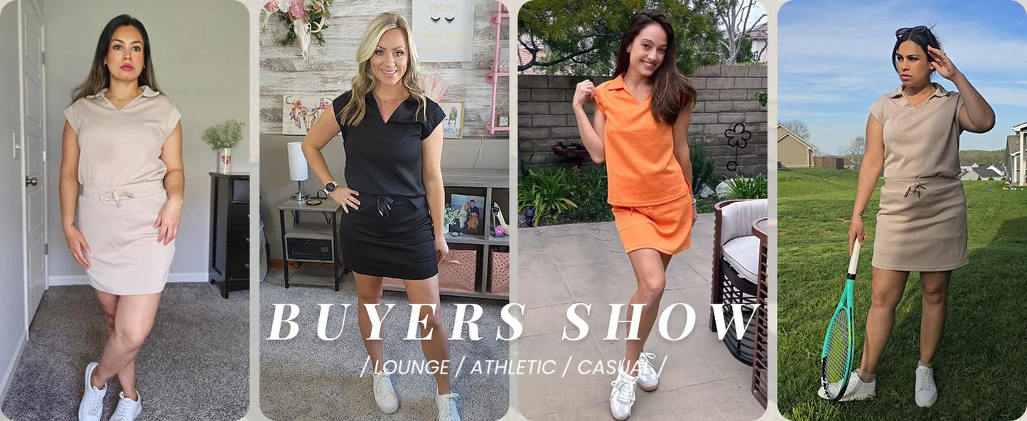 Womens Two Piece Skirt Sets Tennis Outfits Casual Cap Sleeve Lapel Shirt Summer Athletic Sport Short Skort Set