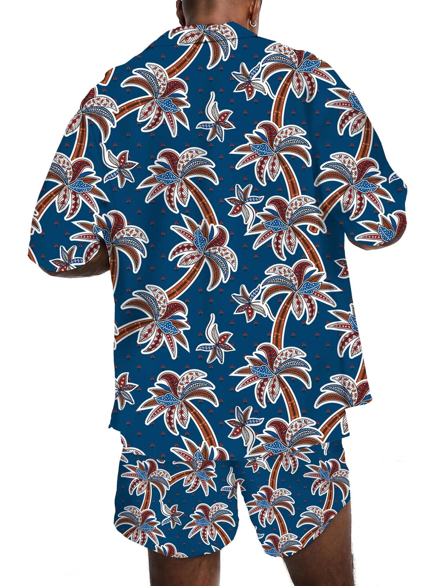 KYKU Mens Hawaiian Shirt and Short Set - Summer Short Sleeve Button Down Beach Shirts Tropical Vacation 2 Piece Outfits