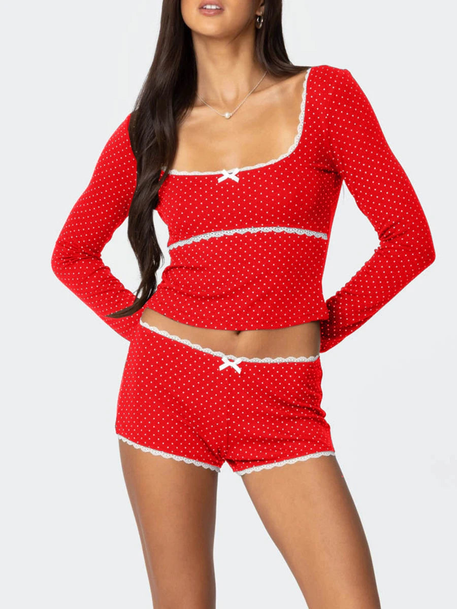 Women s 2PCS Lounge Set Short Sleeve V-Neck Floral Print Blouse and Pants Pajama Set Casual Sleepwear Outfit