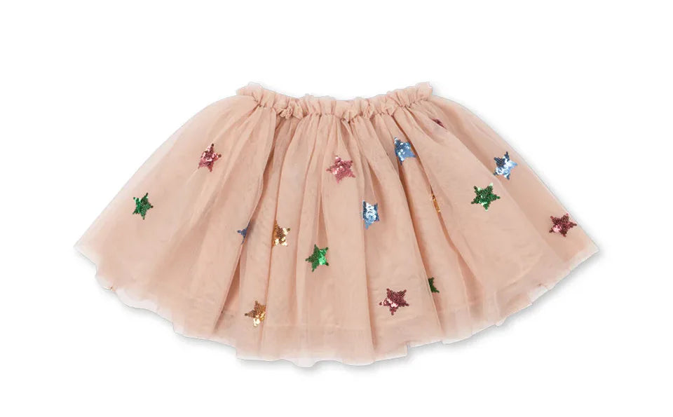 2024 KS Baby Girls Star Sequins Dress Kids Clothes Girls Mesh Princess Dresses Children Casual Skirts Christmas Party Vestidos