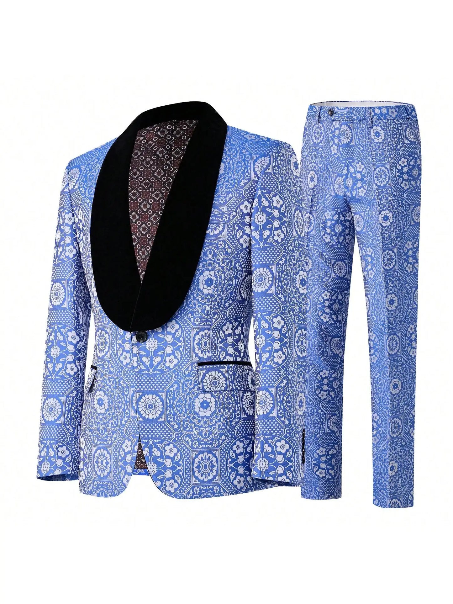 Mens Suits Tuxedo Suit Set Slim Fit 2 Piece Luxurious Party Dinner Jacket Pants