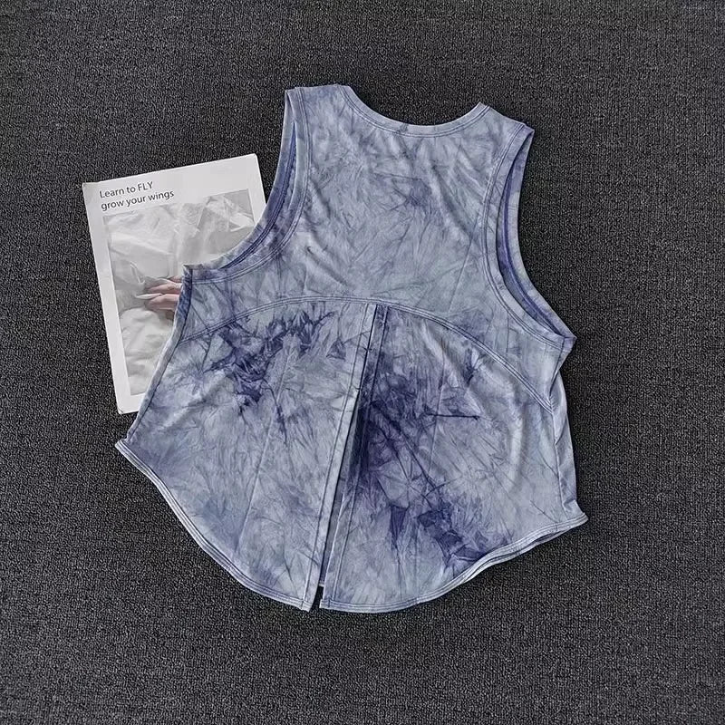 Sports Vest Women's Quick Drying Loose Running T-Shirt Fitness Top Sleeveless Yoga Shirt Beautiful Back Breathable Mesh T-shirt