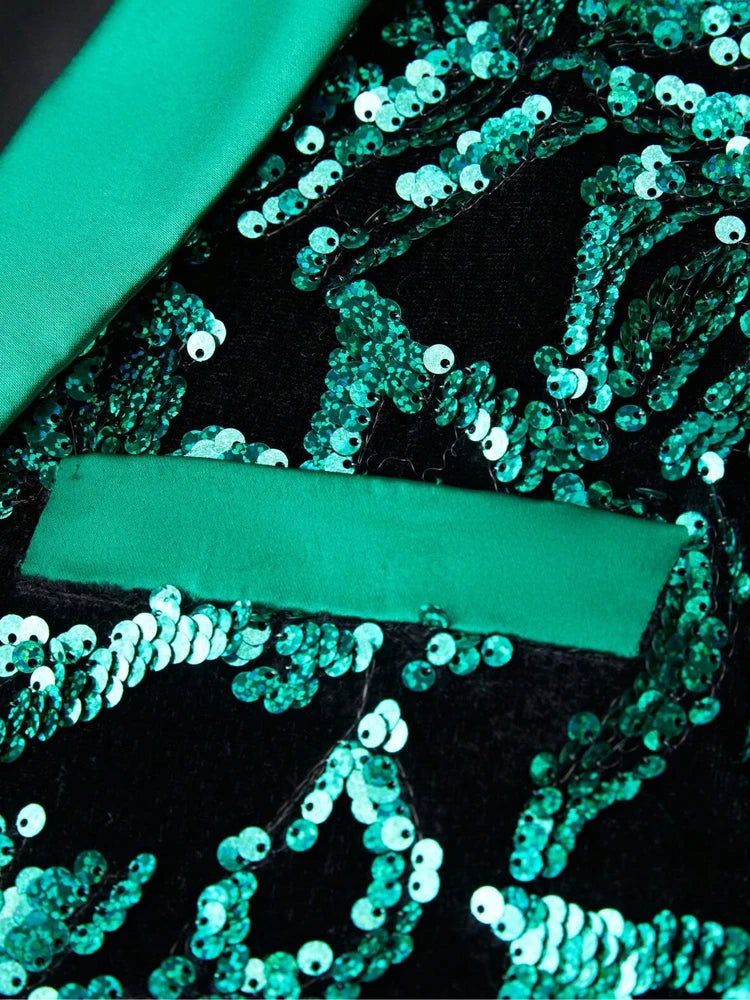 Men's single-breasted velvet tuxedo jacket, patterned suit jacket, single-button shawl lapel evening dress, ball gown, party dre