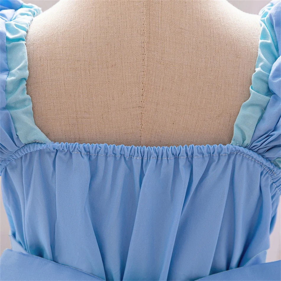 Snow White Rapunzel Sofia Purple Princess Dress Toddler Cosplay Halloween Carnival Party Mesh Gown Girls Birthday Bow Vestidos