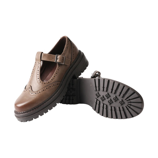 TMA EYES Versatile Retro Flat Women's Leather Shoes Breathable Summer Style Simple Design Powder Brushed Fashion Footwear