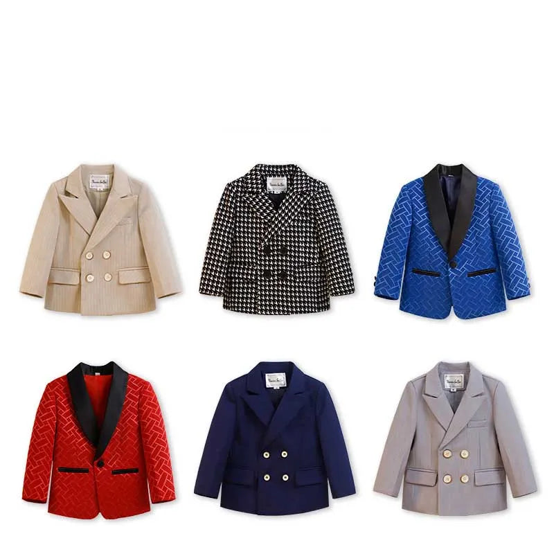 Children New Year Photography Jakcet Boys Formal Ceremony Costume Coat Kids Girls Piano Wedding Performance Birthday Party Dress