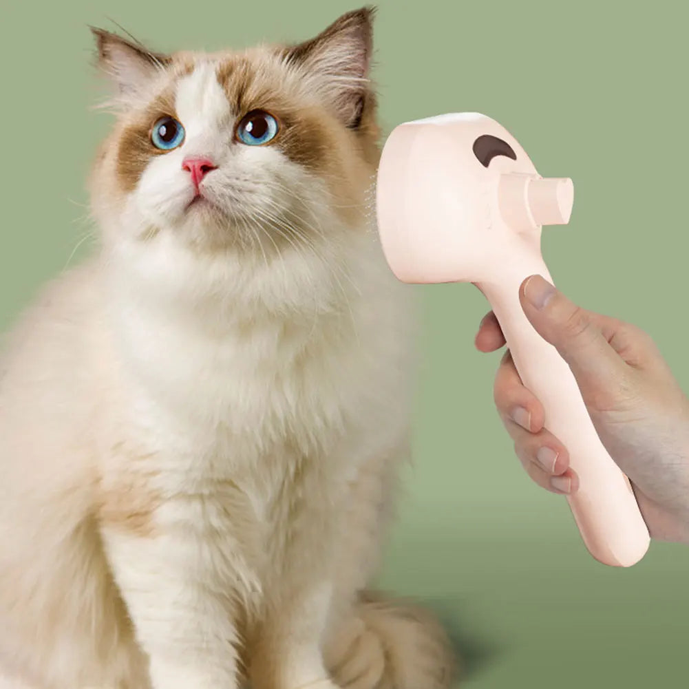 3 in 1 Cat Steam Brush Cat Grooming Brush with Release Button Cat Brush Pet Hair Cleaning Brush Comb for Cats Dogs Small Animals