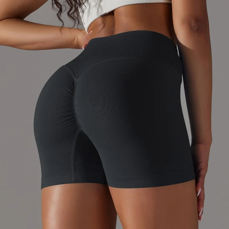 3 Pieces Women Solid Peach Hip Sports Pants High Elastic Breathable Running Biker High Waist Yoga Scrunch Butt Shorts for Women