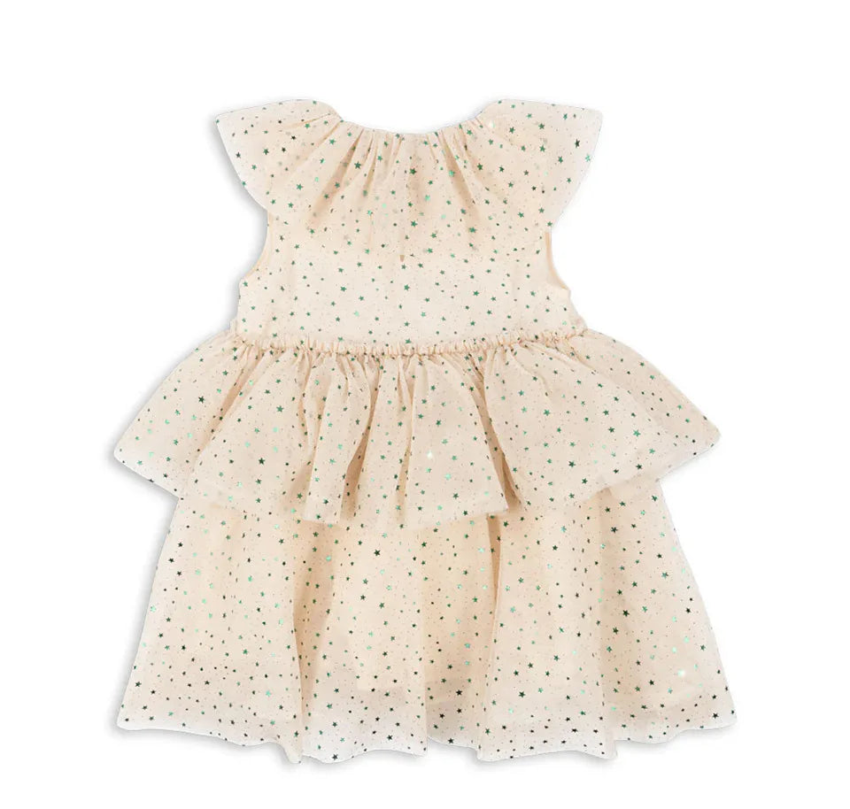 2024 KS Baby Girls Star Sequins Dress Kids Clothes Girls Mesh Princess Dresses Children Casual Skirts Christmas Party Vestidos