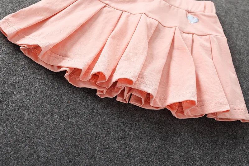 Girls' New All-Match Pleated Culottes Medium And Small Children'S Summer Skirt With Inner Safety Pants Student Uniform Skirts